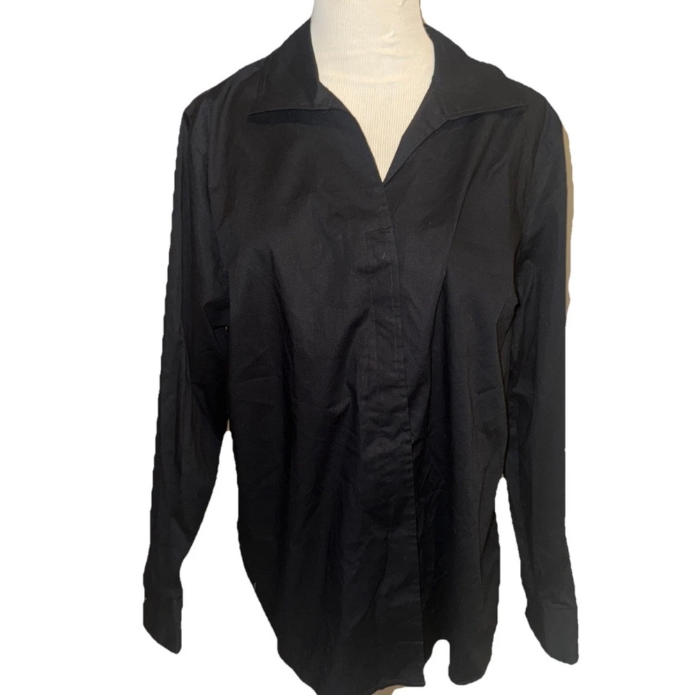 NWT Limited Black Button Blouse Shirt Top 1X